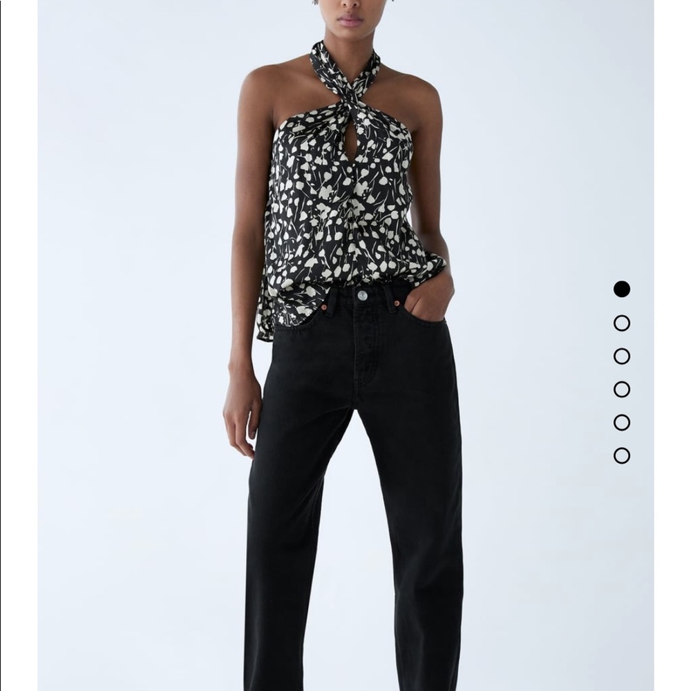 ZARA FLOWY PRINT TOP - Picture 5 of 8